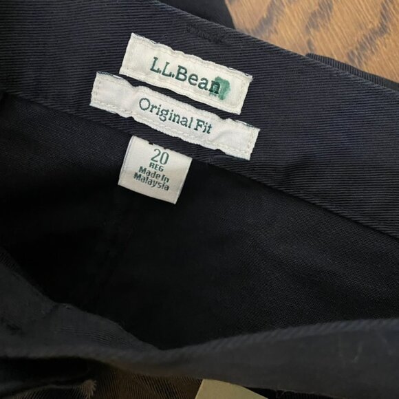 (2) L.L. Bean Original Fit pants 20R black and khaki NWT - Picture 7 of 9